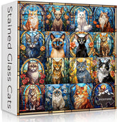 Puzzle en bois de 1000 pièces - Collage de chatons colorés